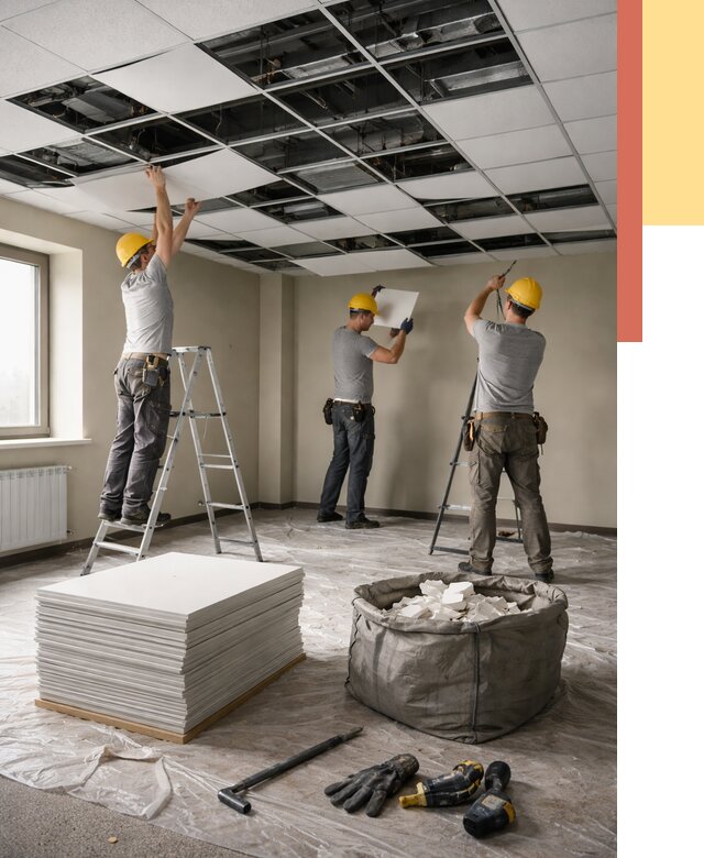 Демонтаж потолка Армстронг в Минусинске от 4572 руб. быстро и недорого | ОТДЕЛОЧНИК-Мнс