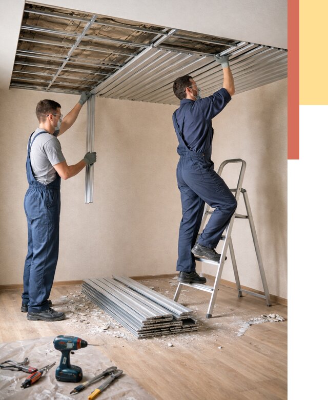 Демонтаж реечного потолка в Минусинске от 4572 руб. быстро и недорого | ОТДЕЛОЧНИК-Мнс