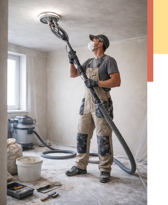 Шлифовка потолка в Минусинске от 3556 руб. — услуги шлифования потолка | ОТДЕЛОЧНИК-Мнс