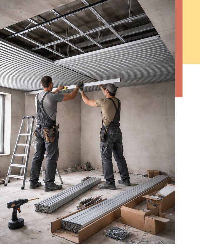 Монтаж реечного потолка в Минусинске от 4572 руб. под ключ | ОТДЕЛОЧНИК-Мнс