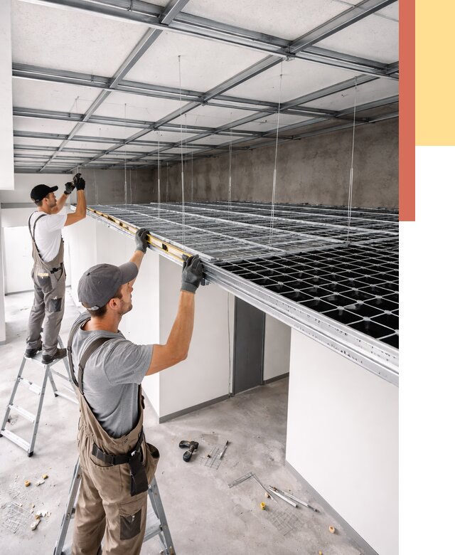 Монтаж потолка грильято в Минусинске от 457 руб./м² — быстрая сборка под ключ | ОТДЕЛОЧНИК-Мнс