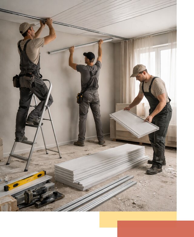 Монтаж потолка из ПВХ панелей в Минусинске оперативно и качественно