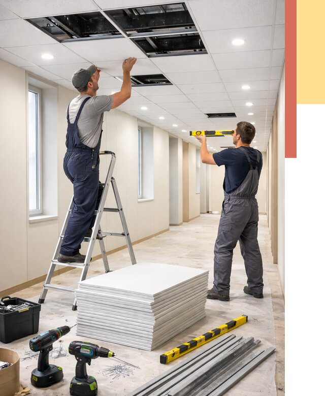 Ремонт потолка Армстронг в Минусинске от 4572 руб. — быстро и недорого | ОТДЕЛОЧНИК-Мнс