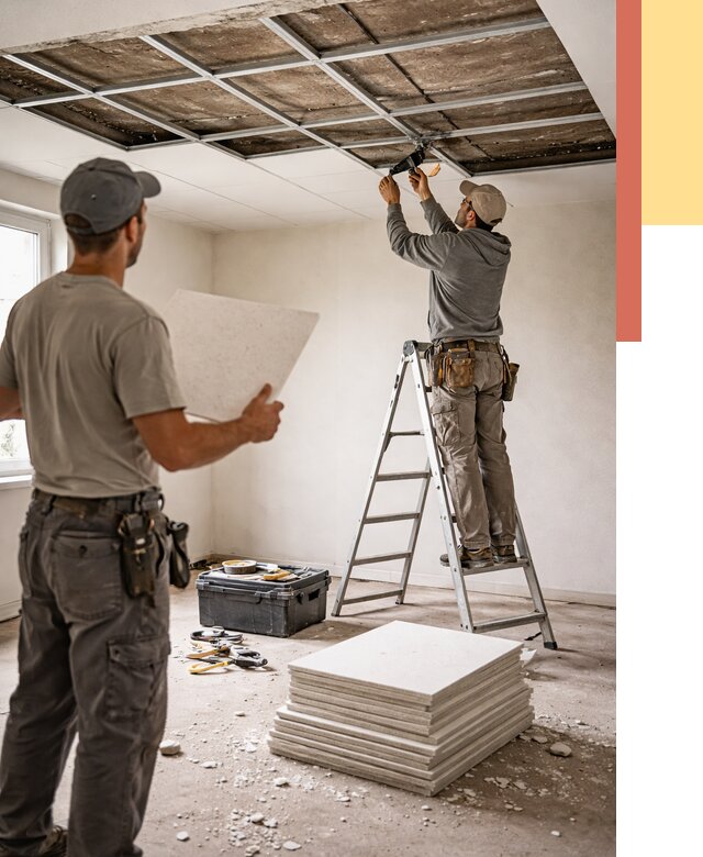 Замена плит подвесного потолка в Минусинске от 1778 руб. быстро и недорого | ОТДЕЛОЧНИК-Мнс
