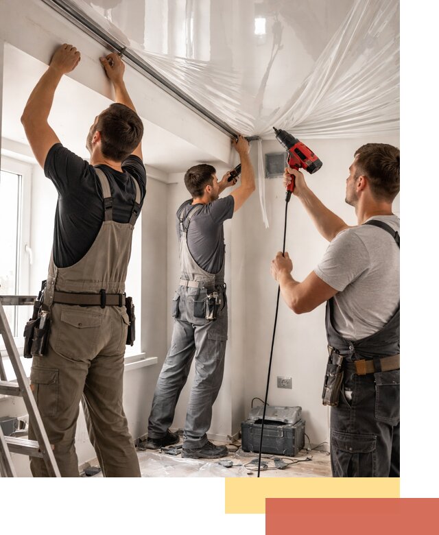 Монтаж глянцевого натяжного потолка в Минусинске быстро и качественно