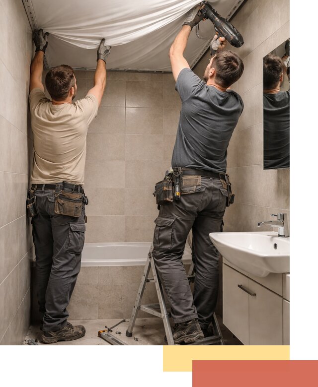 Монтаж натяжного потолка в ванной в Минусинске быстро и качественно