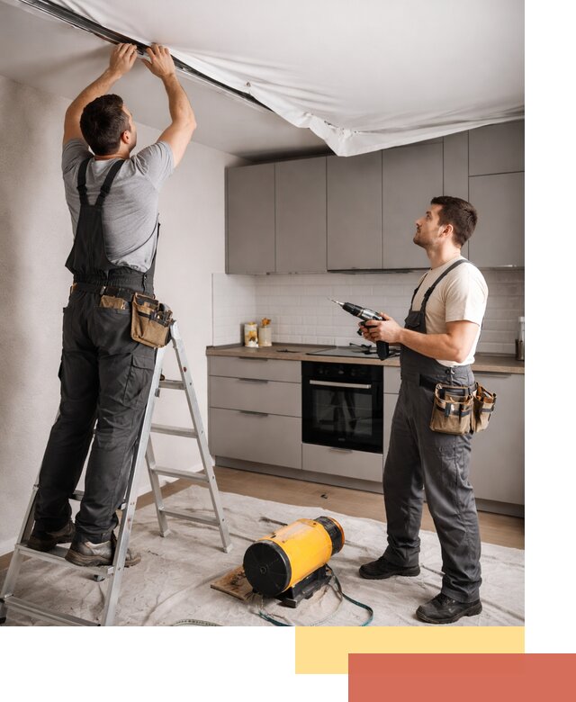 Монтаж натяжного потолка на кухне в Минусинске