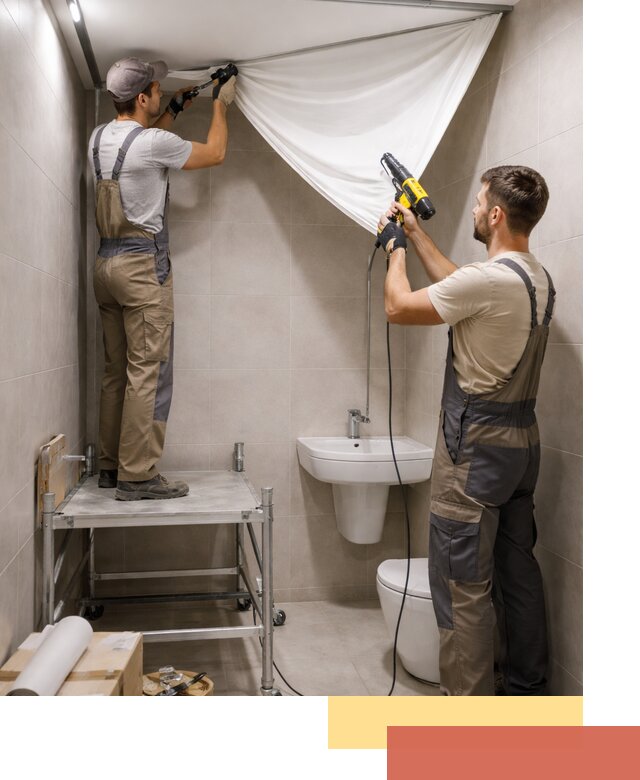 Монтаж натяжного потолка в санузле в Минусинске