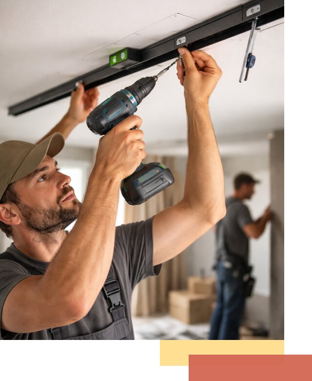 Установка трековых светильников в натяжной потолок в Минусинске