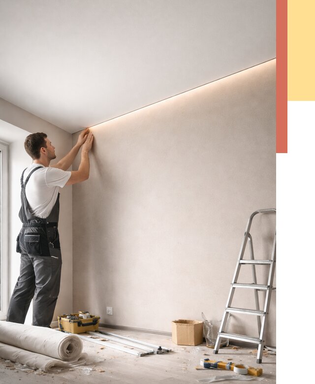 Теневые натяжные потолки в Минусинске от 8332 руб. под ключ | ОТДЕЛОЧНИК-Мнс