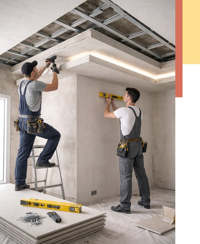 Двухуровневый потолок из гипсокартона в Минусинске от 1473 руб. под ключ | ОТДЕЛОЧНИК-Мнс