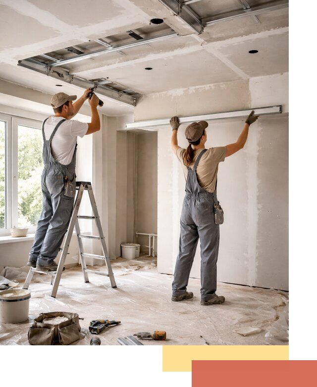 Монтаж многоуровневого потолка из гипсокартона в Минусинске