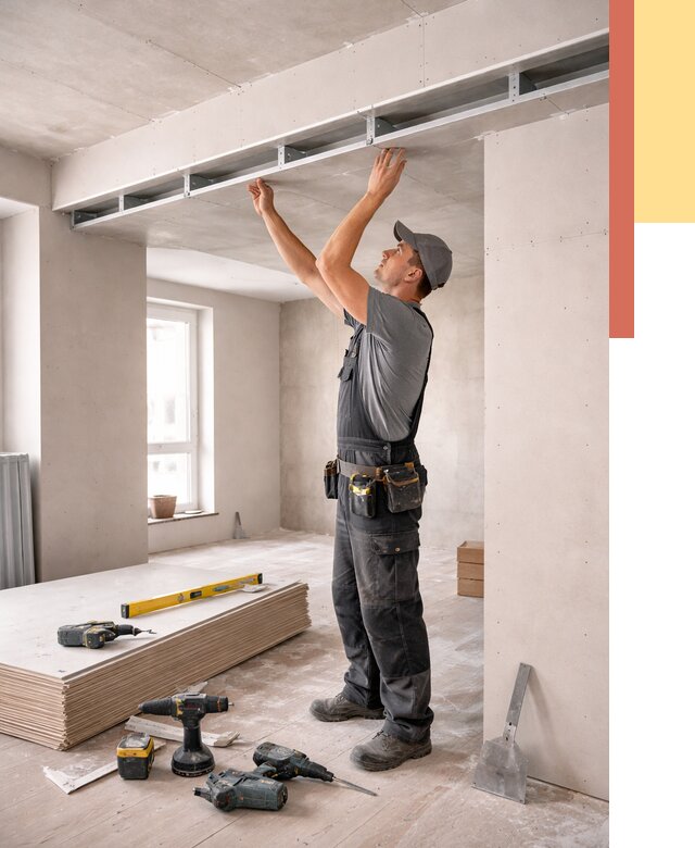 Потолок из гипсокартона с нишей в Минусинске от 1270 руб. под ключ | ОТДЕЛОЧНИК-Мнс