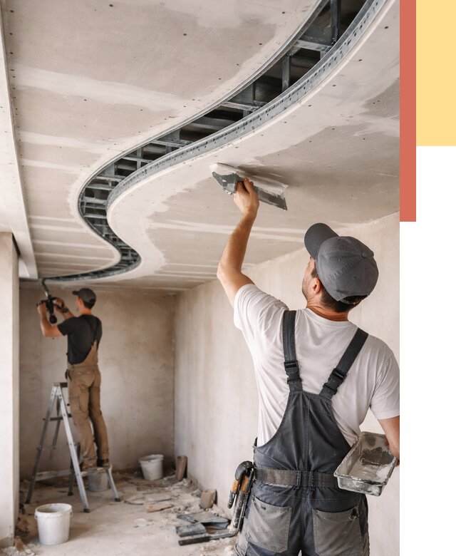 Криволинейный потолок из гипсокартона в Минусинске от 2134 руб./м2 | ОТДЕЛОЧНИК-Мнс