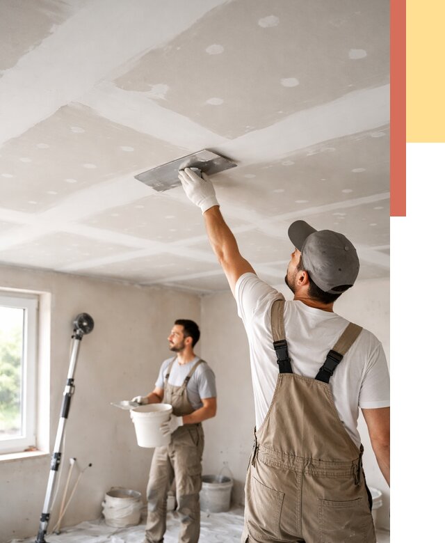 Шпаклевка потолка из гипсокартона в Минусинске от 3252 руб./м2 — услуги под ключ | ОТДЕЛОЧНИК-Мнс
