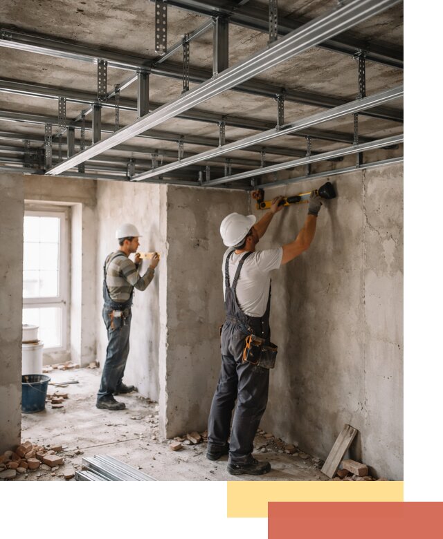 Монтаж каркаса потолка из профильного профиля в Минусинске