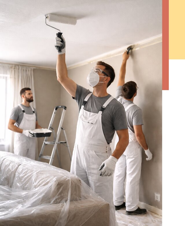 Покраска потолка водоэмельсионной краской в Минусинске от 2235 руб/м² — услуги под ключ | ОТДЕЛОЧНИК-Мнс