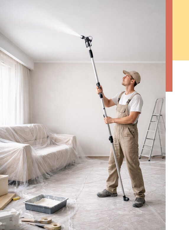 Покраска потолка краскопультом в Минусинске от 4572 руб. быстро и недорого | ОТДЕЛОЧНИК-Мнс