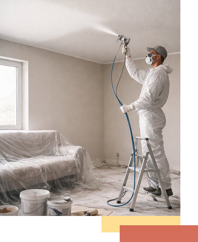 Покраска потолка краскопультом в Минусинске быстро и качественно