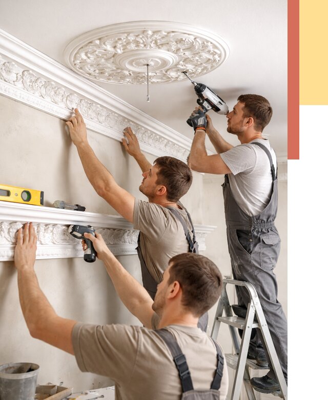 Монтаж лепнины на потолок в Минусинске от 3252 руб. быстро и недорого | ОТДЕЛОЧНИК-Мнс