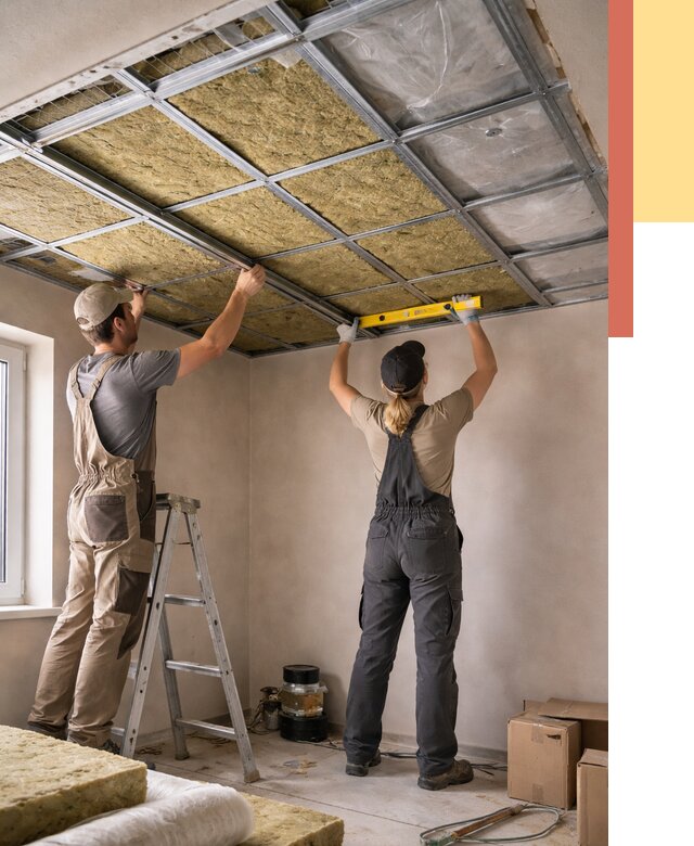 Шумоизоляция потолка в Минусинске от 1270 руб. под ключ — услуги ОТДЕЛОЧНИК-Мнс